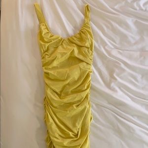 Ruched Yellow Tiger Mist Dress